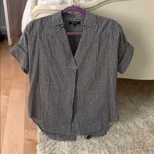 Madewell check collar shirt with split back